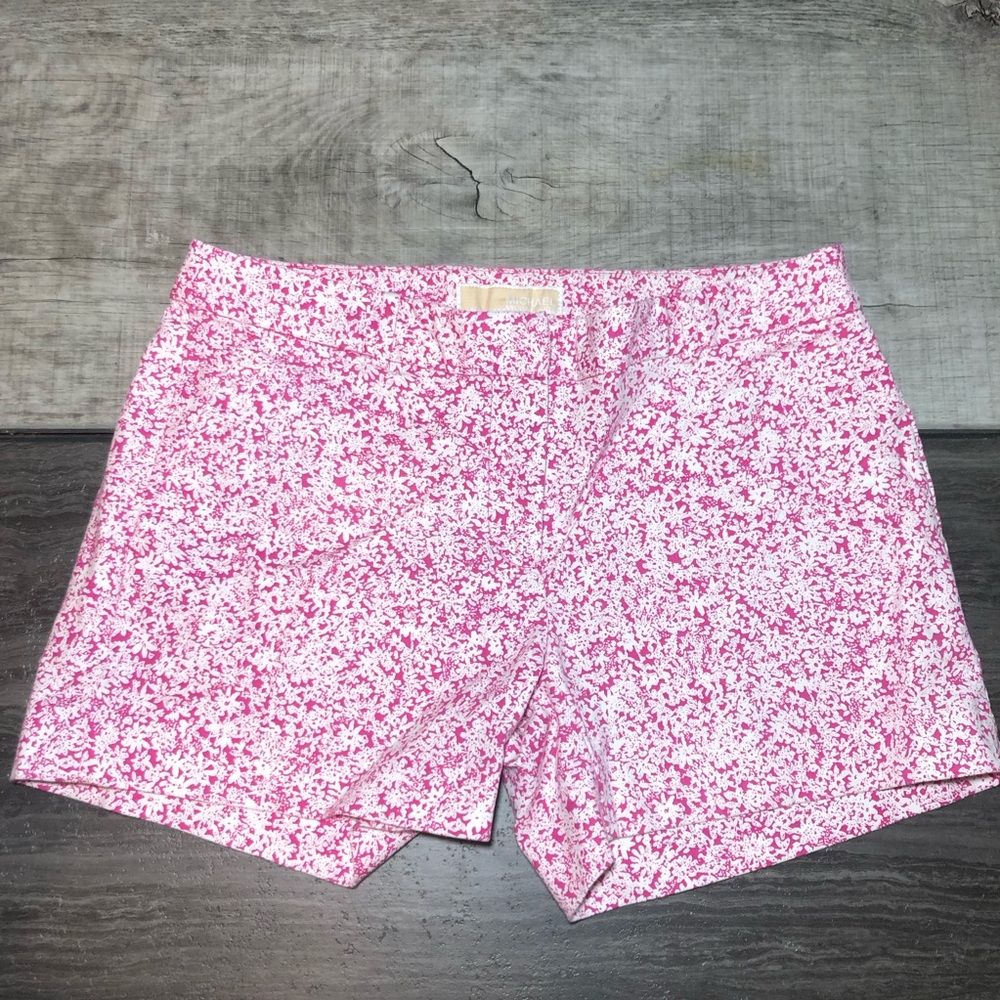 Michael Michael Kors Women’s Size 2 Pink and White Floral Beachy Shorts